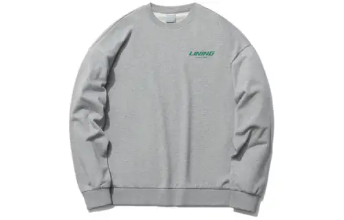 Li Ning Sports Fashion Collection Sweatshirts Unisex Gray Crew Neck Moderate Regular