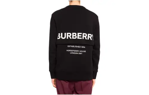 Burberry Sweatshirts Men's Black Crew Neck Moderate Other