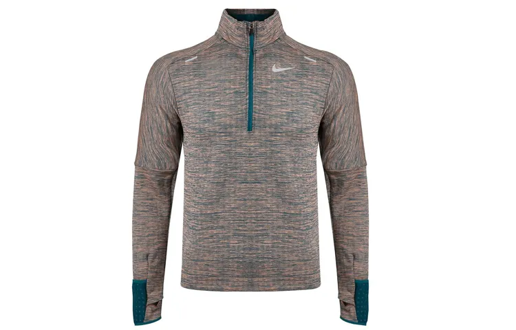 Nike Dri-Fit Sweatshirts Men's Dark Turquoise Stand Collar Moderate Straight Fit