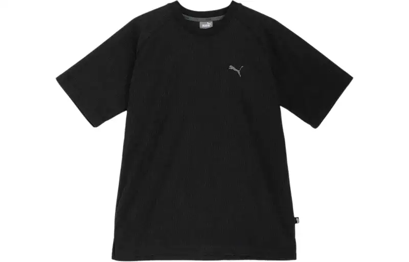 PUMA T Shirts Men's Black Crew Neck Moderate