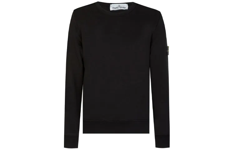 STONE ISLAND Sweatshirts Men's Black Crew Neck Moderate Straight Fit