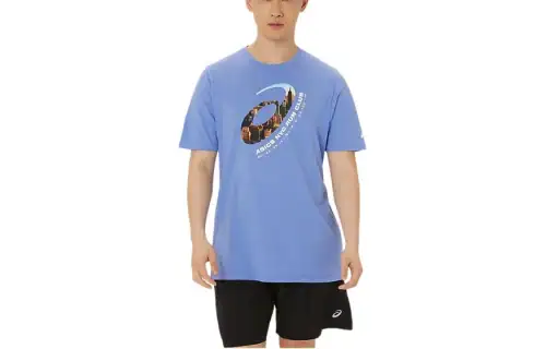 Asics Unisex Nyc Run Club 2.0 Crew T Shirt Men's Light Blue