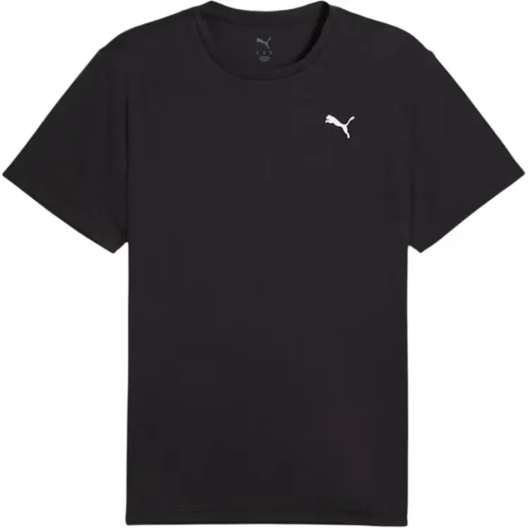 PUMA T-Shirts Men's Black Crew Neck Straight Fit