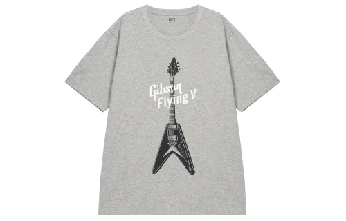 UNIQLO T Shirts Unisex Gray Crew Neck