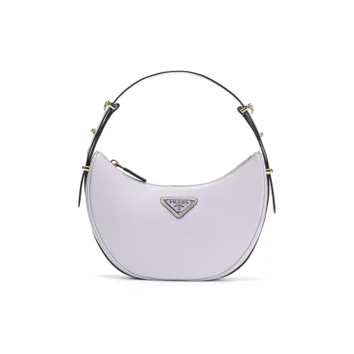PRADA Arque Leather Portable Crossbody Bag, Shoulder Bag Women's Light Purple