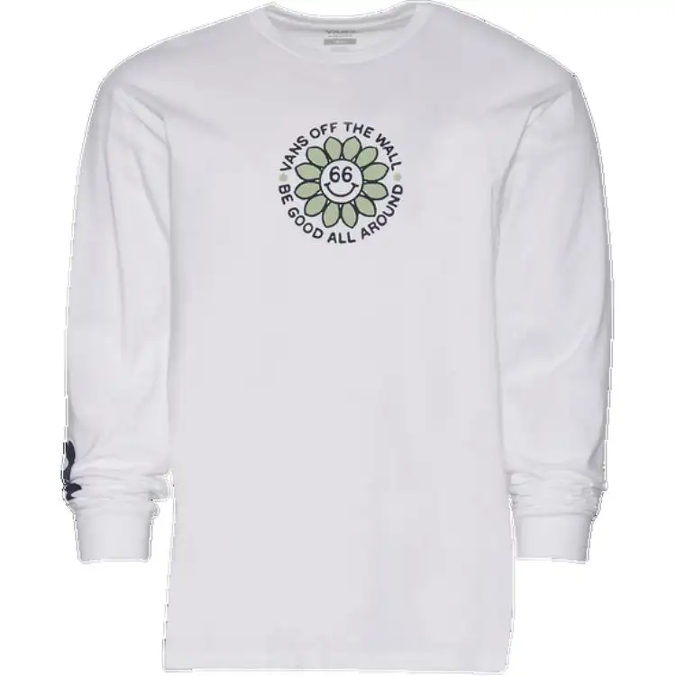 Vans T Shirts Men's White Crew Neck Moderate Straight Fit