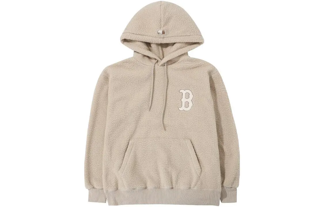 MLB Basic Boston Red Sox Sweatshirts Unisex Sandy Brown Hooded Moderate Regular