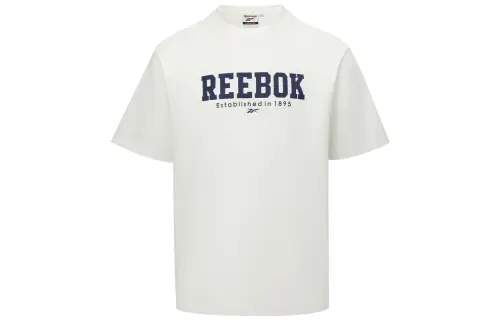 Reebok T Shirts Unisex White Crew Neck Moderate Straight Fit