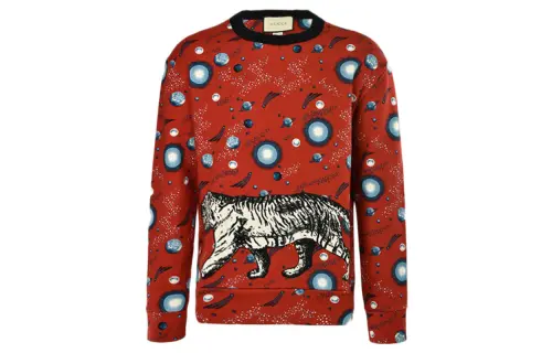 GUCCI Sweatshirts Men's Print Crew Neck Moderate Regular
