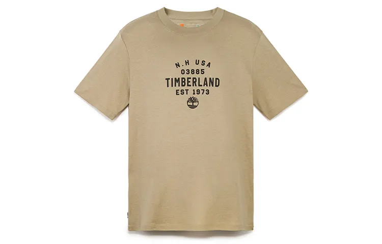 Timberland T Shirts Unisex Liquorice Yellow Crew Neck Moderate Straight Fit