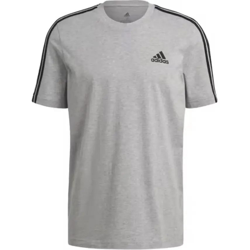 Adidas ESSENTIALS 3 Stripes T Shirt Men's Medium Gray