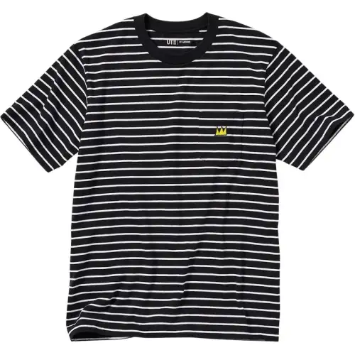 UNIQLO T Shirts Unisex Black Crew Neck Moderate Straight Fit