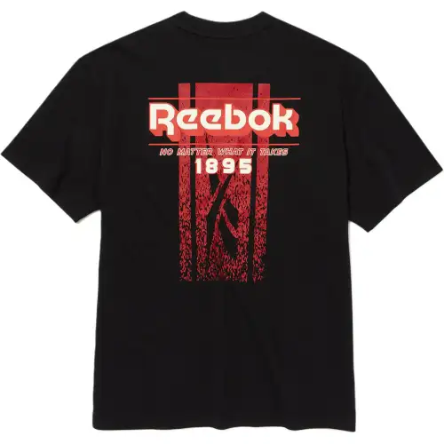 Reebok Drop Shoulder Sleeve T Shirt Unisex Black