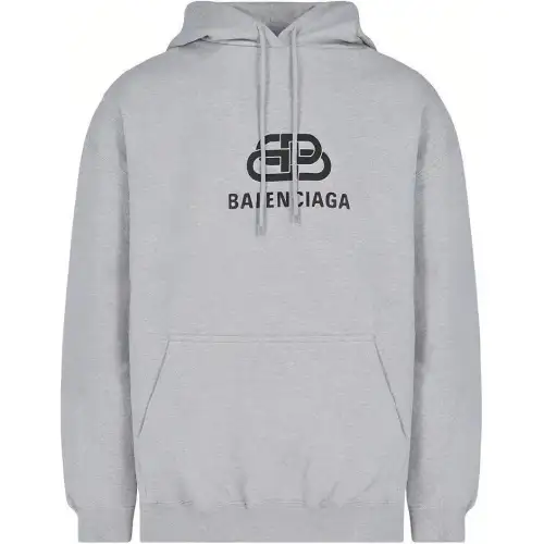 Balenciaga Sweatshirts Men's Gray Hooded Moderate Regular