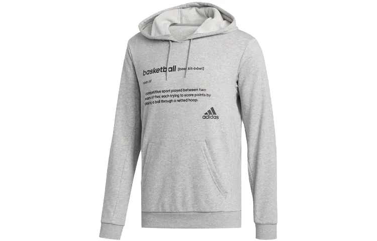 Adidas Sweatshirts Men's Gray Hooded Moderate Regular