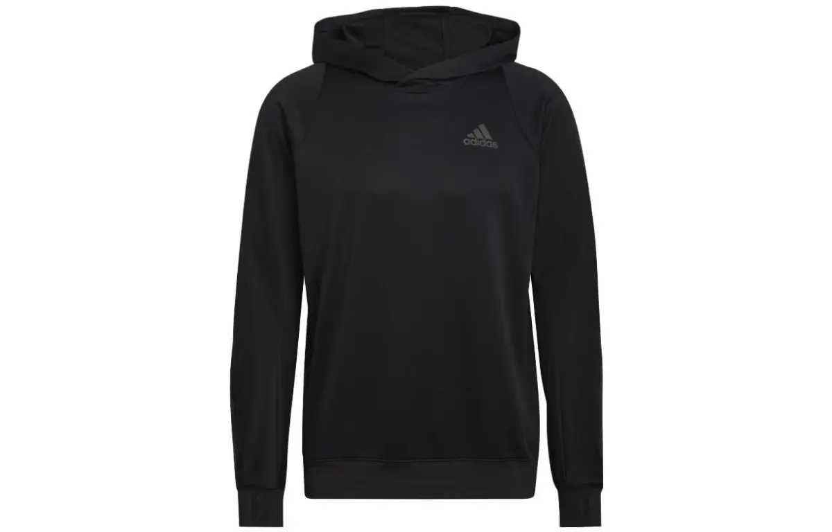 Adidas Sweatshirts Men's Black Hooded Moderate Straight Fit