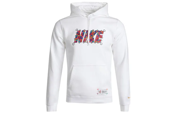 Nike Sweatshirts Men's White Hooded Moderate Straight Fit