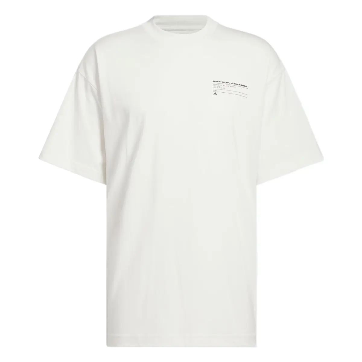 Adidas T-Shirts Men's White Crew Neck Moderate Straight Fit