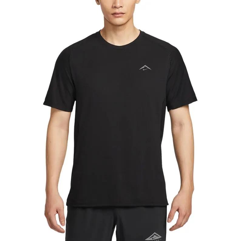 Nike Dri FIT Trail Solar Chase Running T Shirt Men's Black/Peak White