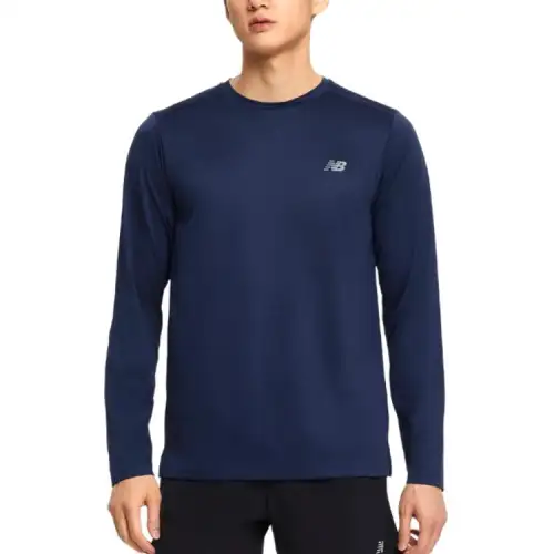 New Balance T Shirts Men's Blue Crew Neck