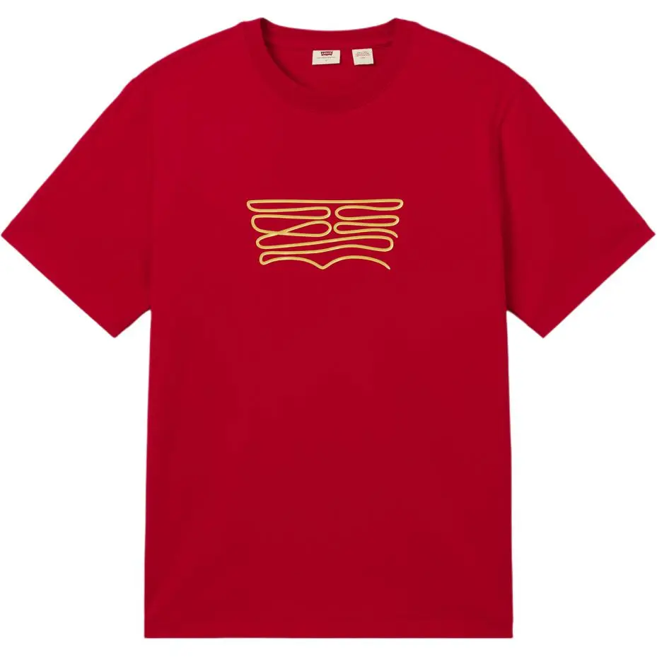 Levi's CNY T-Shirts Men's Red Crew Neck Moderate Straight Fit