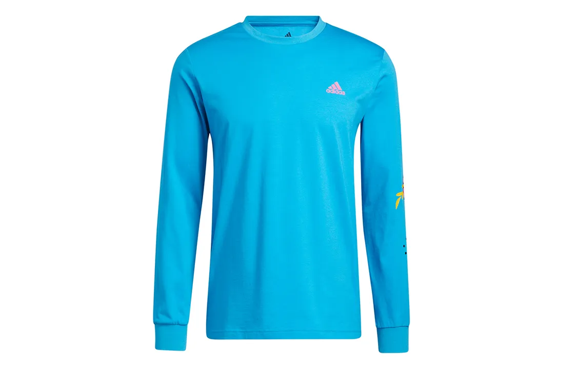 Adidas Sweatshirts Men's Teal Crew Neck Moderate Straight Fit