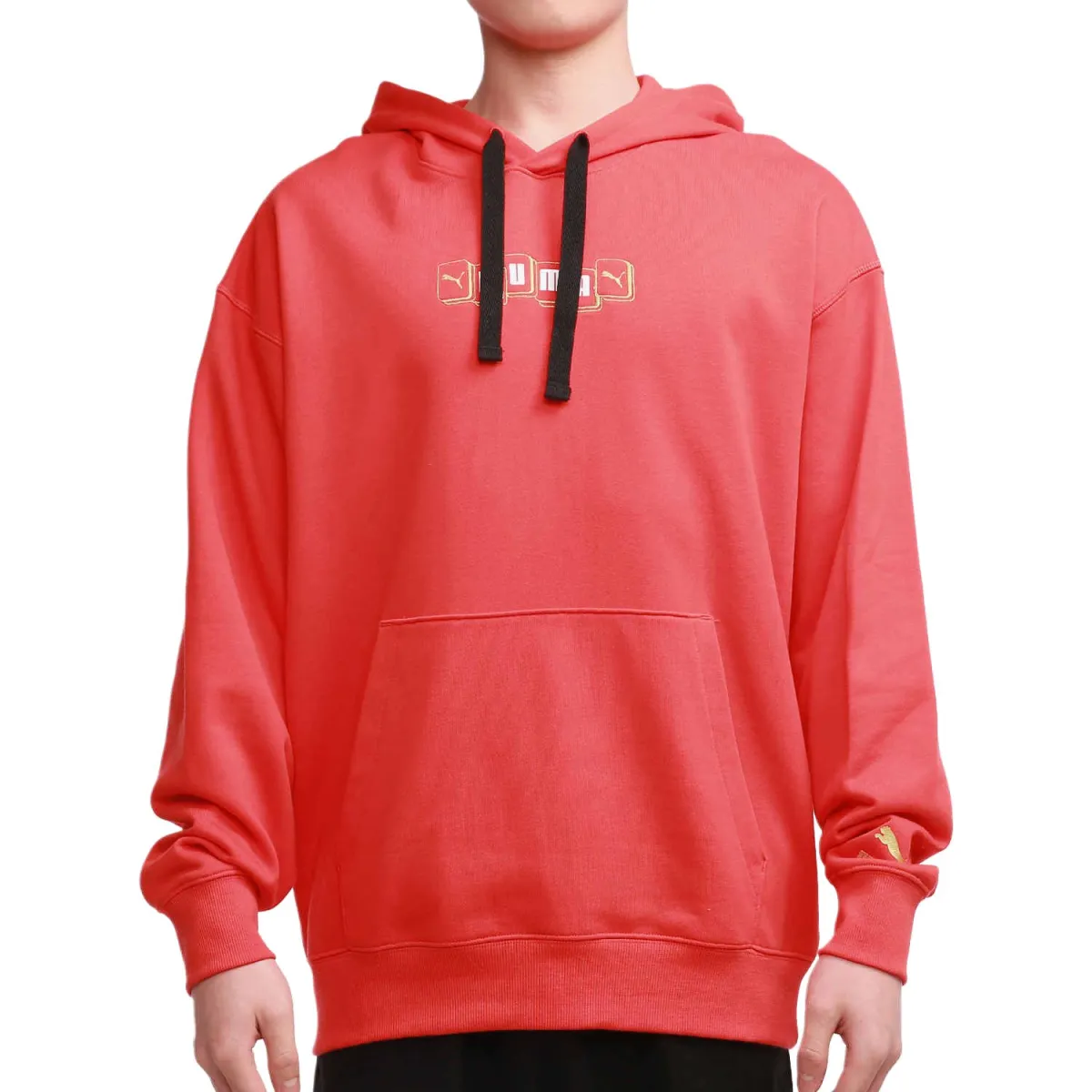 PUMA Sweatshirts Men's Red Hooded Moderate Regular