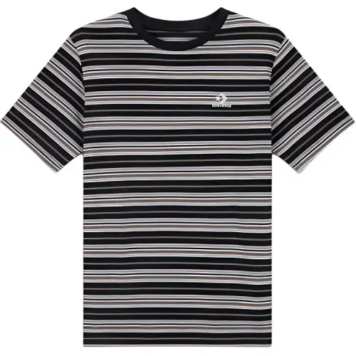 Converse T Shirts Men's Black Crew Neck Moderate Straight Fit