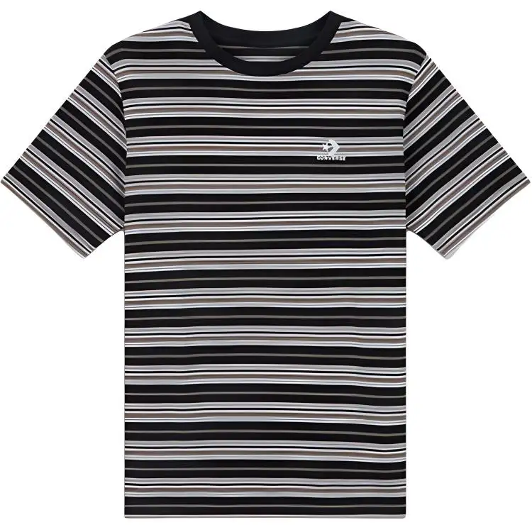 Converse T Shirts Men's Black Crew Neck Moderate Straight Fit