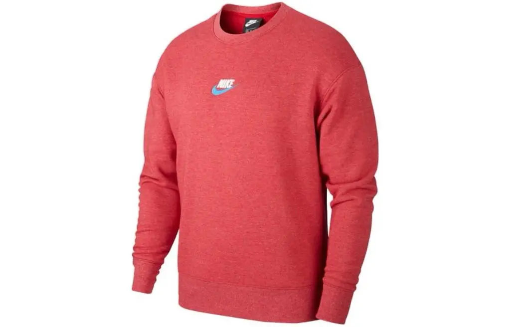Nike Sweatshirts Men's Red Crew Neck Moderate Straight Fit