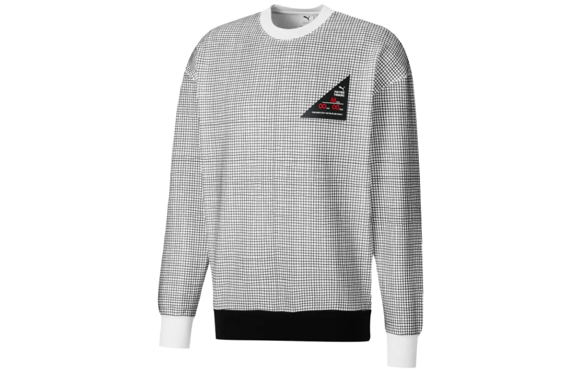 PUMA Sweatshirts Men's Black Crew Neck Moderate Straight Fit