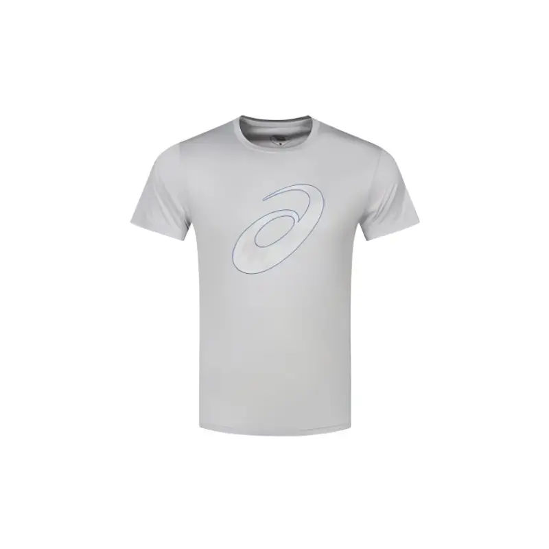 ASICS T Shirts Men's Gray Crew Neck Moderate