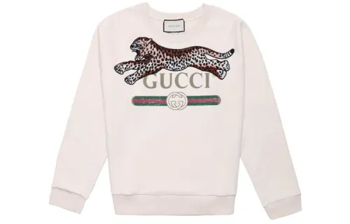 GUCCI Sweatshirts Men's Ecru Crew Neck Moderate Regular