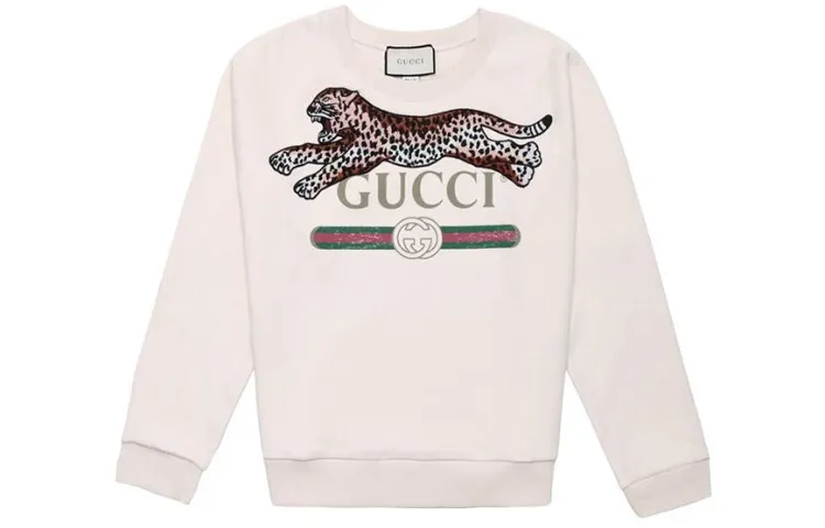 GUCCI Sweatshirts Men's Ecru Crew Neck Moderate Regular