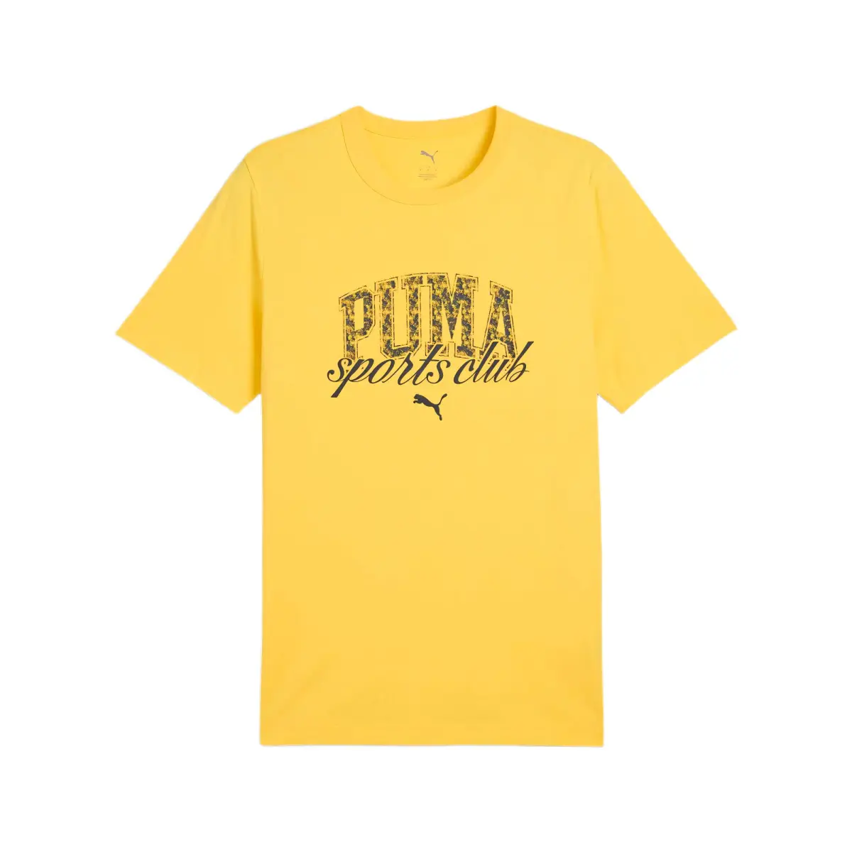 PUMA T-Shirts Men's Yellow Crew Neck Moderate Straight Fit