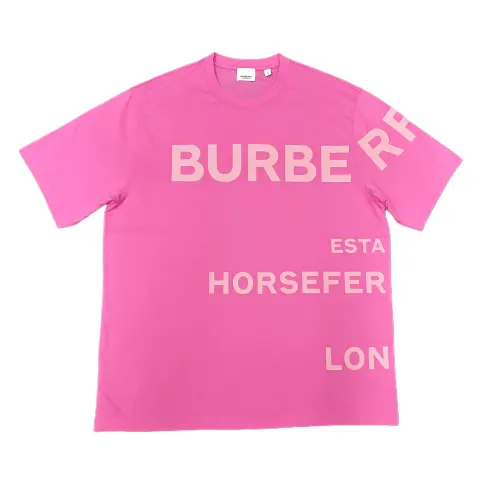 Burberry T Shirts Unisex Pink Crew Neck Moderate Straight Fit