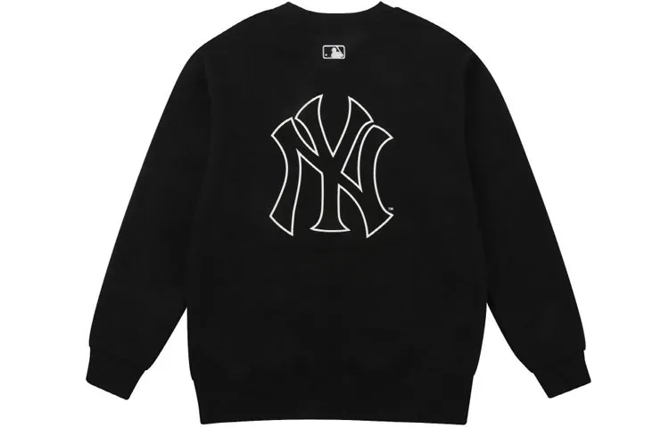 MLB New York Yankees Sweatshirts Unisex Black Crew Neck Moderate