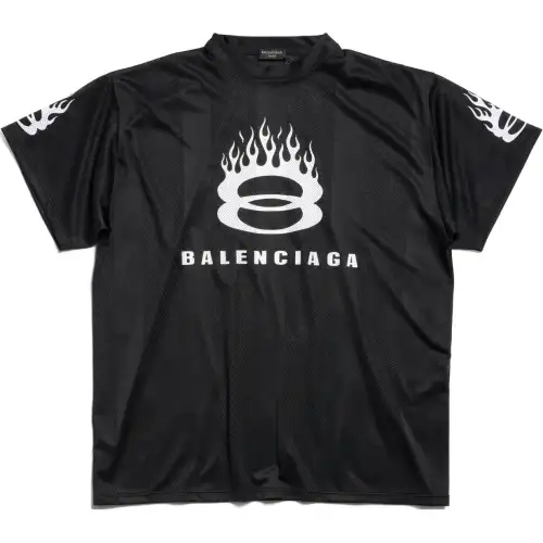 Balenciaga Burning Unity T Shirt Oversized T Shirt Men's Black