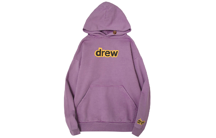 Drew House Secret DUSTY LILAC Pullover Loose Fit Hooded Letter Print Fleece Lined Sweatshirt Unisex Lilac Purple