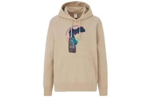 UNIQLO Cartoon Hooded Regular Sweatshirt Unisex Beige
