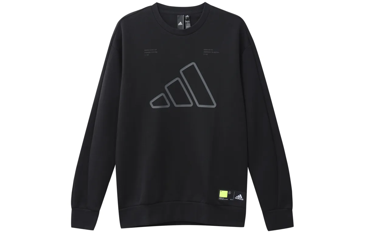 Adidas Sweatshirts Men's Black Crew Neck Moderate Straight Fit