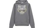 KENZO Sweatshirts Men's Dove Gray Hooded Moderate Heavyweight