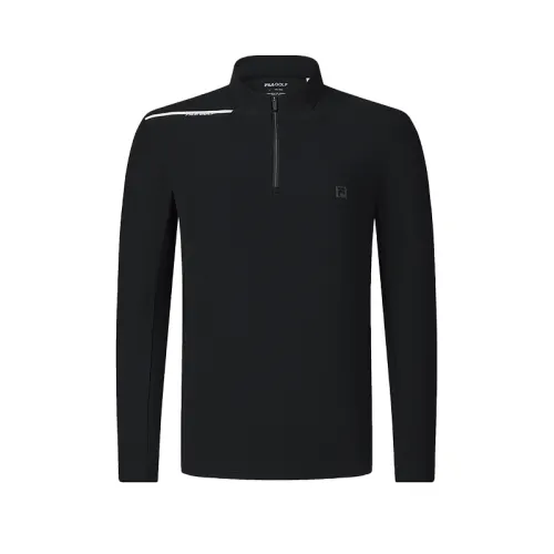 FILA T Shirts Men's Pitch Black Stand Collar
