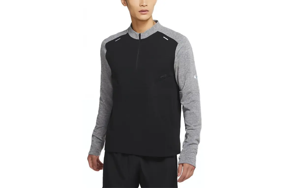 Nike Sweatshirts Men's Black Stand Collar Moderate Regular