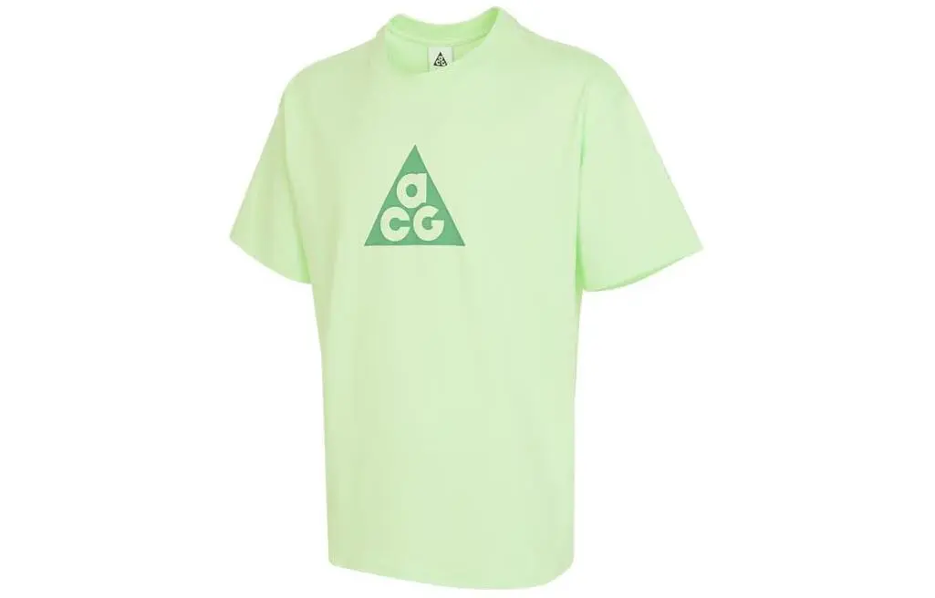 Nike T-Shirts Men's Green Crew Neck Moderate