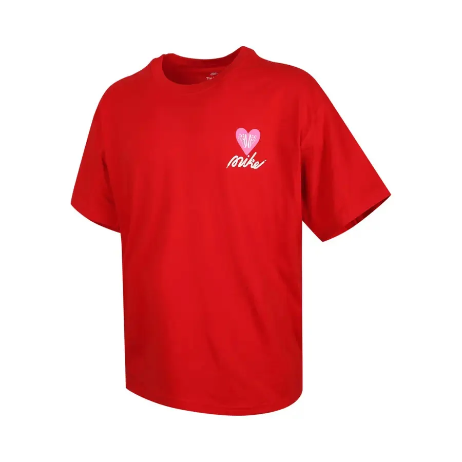 Nike T-Shirts Men's Red Crew Neck Moderate