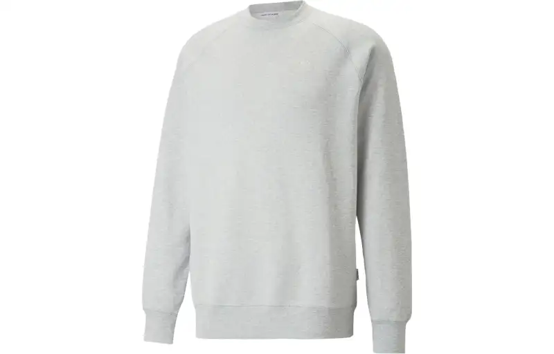 PUMA MMQ Sweatshirts Unisex Light Mixed Gray Crew Neck Moderate Regular