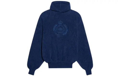 Balenciaga Embroidered Bb Logo Fleece Hoodie