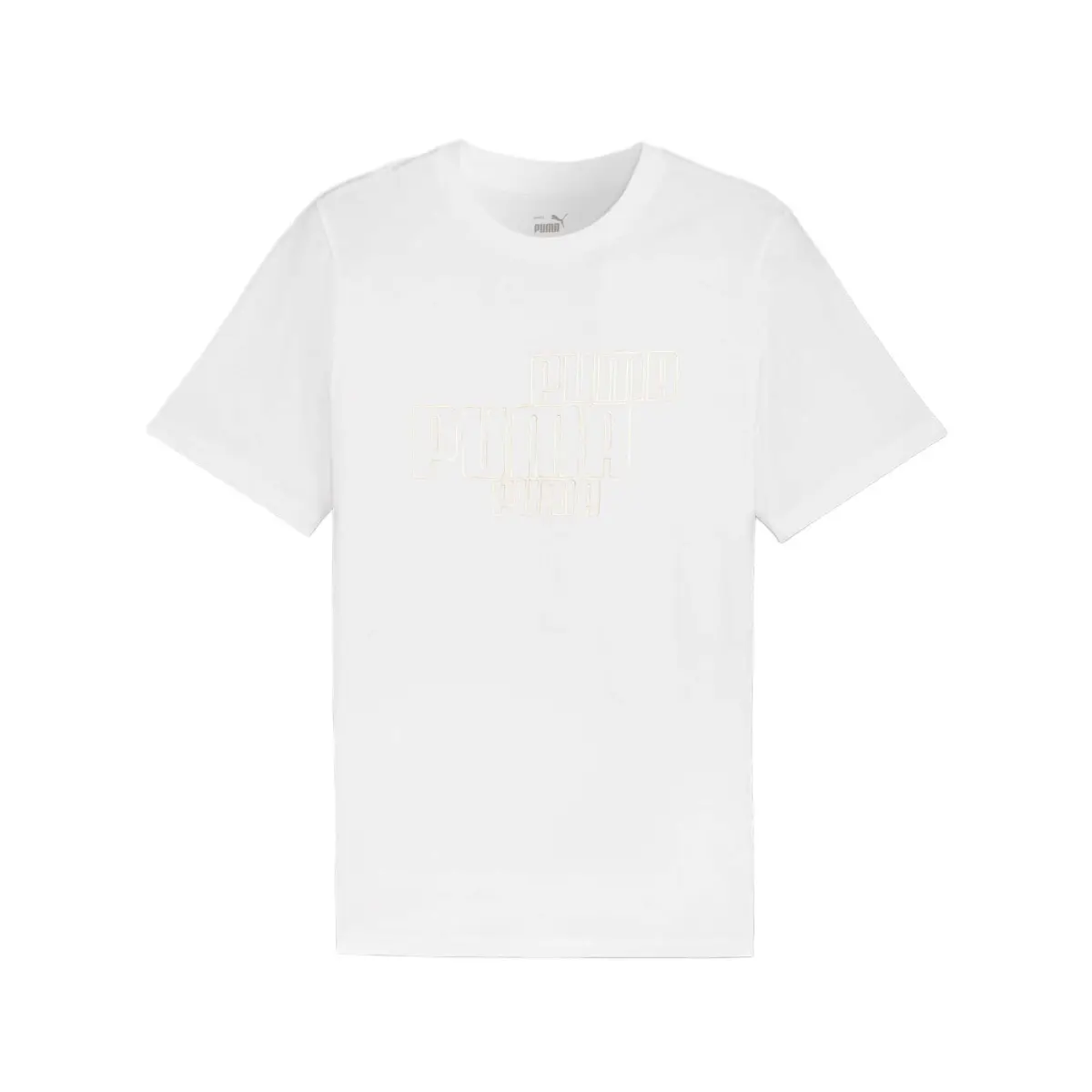 PUMA T-Shirts Men's White Crew Neck Moderate Straight Fit