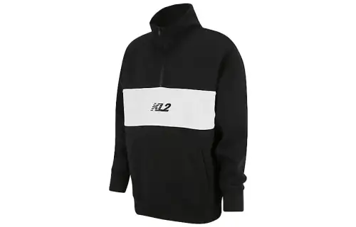 New Balance Sweatshirts Men's Black Stand Collar Moderate Regular